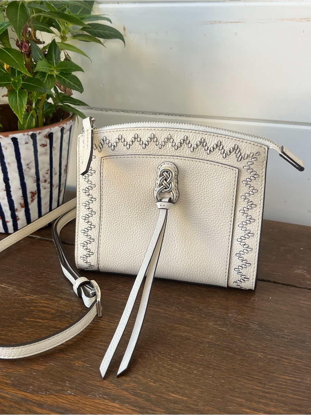 Brighton leather Interlock Gigi Mini Crossbody bag in white